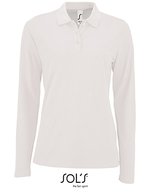 SOL´S Langarm Piqué Poloshirt mit Knopfleiste für Damen, Apple Green M, L02083 – Blanc