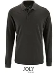 SOL´S Langarm Poloshirt aus Baumwolle für Herren, French Navy XL, L02087 – Charcoal Melange