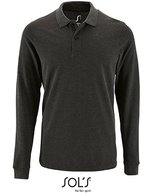 SOL´S Long Sleeve Polo Shirt in Cotton for Men, White XXL, L02087 – Charcoal Melange