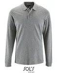 SOL´S Langarm Poloshirt aus Baumwolle für Herren, French Navy XL, L02087 – Grey Melange