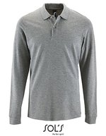 SOL´S Long Sleeve Polo Shirt in Cotton for Men, White XXL, L02087 – Grey Melange