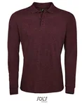 SOL´S Langarm Poloshirt aus Baumwolle für Herren, French Navy XL, L02087 – Heather Oxblood