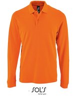 SOL´S Long Sleeve Polo Shirt in Cotton for Men, White XXL, L02087 – Orange