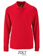 SOL´S Long Sleeve Polo Shirt in Cotton for Men, White XXL, L02087 – Red