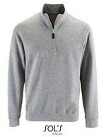 SOL´S Sweatshirt mit Half-Zip Kragen für Herren, Black S, L02088 – Grey Melange