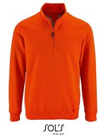 SOL´S Sweatshirt mit Half-Zip Kragen für Herren, Black S, L02088 – Orange