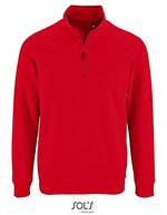 SOL´S Sweatshirt mit Half-Zip Kragen für Herren, Black S, L02088 – Red