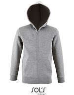 SOL´S Zip Hoodie aus Baumwolle-Polyester für Kinder, Black 6 Jahre (106/116), L02092 – Gris Melange