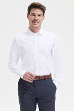 SOL´S Herringbone Hemd Brody, Weiß für Herren, Sky Blue S, L02102 – Bild 1