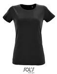 SOL´S Women´s Round Neck Fitted T-Shirt Regent Charcoal Melange S (L02758), L02758 – Deep Black