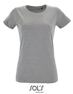 SOL´S Women´s Round Neck Fitted T-Shirt Regent White M (L02758), L02758 – Grey Melange