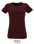 SOL´S Women´s Round Neck Fitted T-Shirt Regent Charcoal Melange S (L02758), L02758 – Oxblood