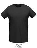 SOL´S Slim Fit Herren T-Shirt aus Baumwolle, Creamy Blue XS, L02855 – Deep Black