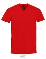 SOL´S V-Ausschnitt T-Shirt "Imperial für Herren, White S, L02940 – Red