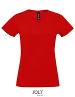 SOL´S V-Ausschnitt T-Shirt aus Baumwolle für Damen, White S, L02941 – Red