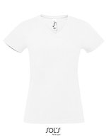SOL´S V-Ausschnitt T-Shirt aus Baumwolle für Damen, White S, L02941 – White