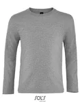 SOL'S Long-Sleeve T-Shirt with Elastane Collar for Kids – Grey Melange