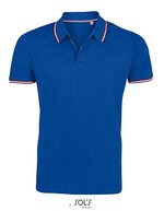 SOL´S Polo-Shirt mit Kontrastdetails für Herren, White S, L02949 – Bleu royal