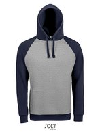 SOL´S Seattle Sweat Hoodie mit Kängurutasche, Charcoal Grey Melange/Black XS, L02998 – Grigio Melange/Blu navy francese