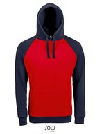 SOL´S Seattle Sweat Hoodie mit Kängurutasche, Charcoal Grey Melange/Black XS, L02998 – Red/French Navy