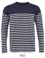 SOL´S Langarm Matrosen T-Shirt gestreift für Herren, French Navy/White S, L03099 – Bild 2