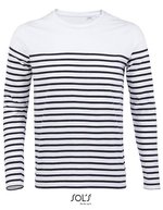 SOL´S Langarm Matrosen T-Shirt gestreift für Herren, French Navy/White S, L03099 – White/Navy