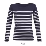 SOL´S Gestreiftes Langarm-T-Shirt aus Baumwolle, French Navy/White S, L03100 – Bild 3
