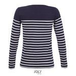 SOL´S Gestreiftes Langarm-T-Shirt aus Baumwolle, French Navy/White S, L03100 – Bild 4
