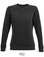 SOL´S Rundhals Sweatshirt Sully Fleece für Damen, Black XS, L03104 – Heather Charcoal Melange