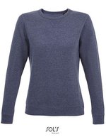 SOL´S Rundhals Sweatshirt Sully Fleece für Damen, Black XS, L03104 – Heather Denim