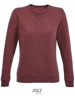 SOL´S Rundhals Sweatshirt Sully Fleece für Damen, Black XS, L03104 – Heather Oxblood