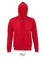 SOL´S Fleece Zip Hoodie Spike für Herren, Heather Grey Melange S, L03105 – Red