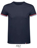 SOL´S T-Shirt Rainbow mit Rundhalsausschnitt für Herren, Deep Black/Multicolore S, L03108 – French Navy/Royal Blue (Striped)