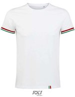 SOL´S T-Shirt Rainbow mit Rundhalsausschnitt für Herren, Deep Black/Multicolore S, L03108 – White/Kelly Green (Striped)