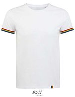 SOL´S T-Shirt Rainbow mit Rundhalsausschnitt für Herren, Deep Black/Multicolore S, L03108 – White/Multicolore