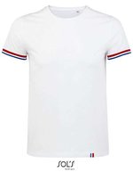 SOL´S T-Shirt Rainbow mit Rundhalsausschnitt für Herren, Deep Black/Multicolore S, L03108 – White/Royal Blue (Striped)