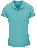 SOL´S Bio-Baumwolle Poloshirt mit Knopfleiste, White XS, L03575 – Pool Blu
