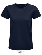 SOL´S T-Shirt aus Bio-Baumwolle für Damen, White S, L03579 – Blu navy francese