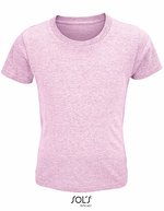 SOL´S Crusader T-Shirt aus Bio-Baumwolle für Kinder, White 2 Jahre (86/94), L03580 – Melange Rosa