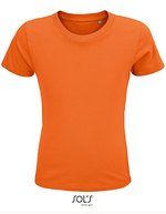 SOL´S Crusader T-Shirt aus Bio-Baumwolle für Kinder, White 2 Jahre (86/94), L03580 – Arancione