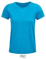 SOL´S T-Shirt aus Bio-Baumwolle für Damen, White S, L03581 – Aqua