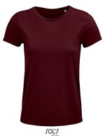 SOL´S T-Shirt aus Bio-Baumwolle für Damen, White S, L03581 – Burgundy