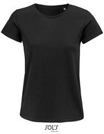 SOL´S T-Shirt aus Bio-Baumwolle für Damen, White S, L03581 – Deep Black