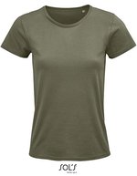 SOL´S T-Shirt aus Bio-Baumwolle für Damen, White S, L03581 – Khaki