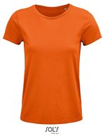 SOL´S T-Shirt aus Bio-Baumwolle für Damen, White S, L03581 – Orange