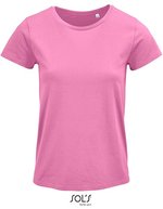 SOL´S T-Shirt aus Bio-Baumwolle für Damen, White S, L03581 – Orchid Pink