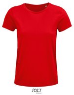 SOL´S T-Shirt aus Bio-Baumwolle für Damen, White S, L03581 – Red