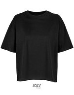 SOL´S Boxy Oversize T-Shirt Bio-Baumwolle für Damen, White S, L03807 – Deep Black