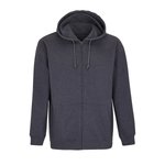 SOL´S Recycelter Full-Zip Hoodie Carter, Black XS, L03812 – Charcoal Melange