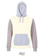 SOL´S Collins Kapuzen-Sweatshirt aus Bio-Baumwolle, Creamy Blue/Creamy White XS, L03818 – Natural/Creamy Blue/Light Grey (Solid)
